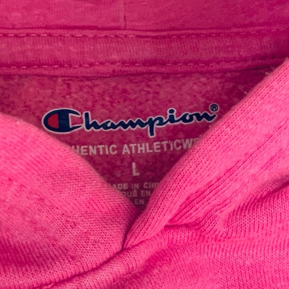 Champion Girl’s Pink Short Sleeve Hoodie Dress with Pocket Youth Kids Size Large - Picture 2 of 7
